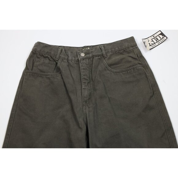 Deadstock Vintage 90s Streetwear Mens 33x34 Baggy Relaxed Skateboard Jeans Green - Picture 2 of 12